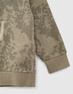 Boys’ khaki leaf camouflage motif hoodie-4