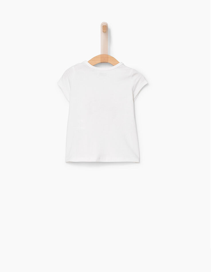 Wit T-shirt met slippers voor babymeisjes-3