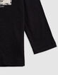 T-shirt noir coton bio guitare-ampli sur imprimé garçon-4