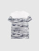 T-shirt ray&eacute; blanc et bleu gar&ccedil;on-3
