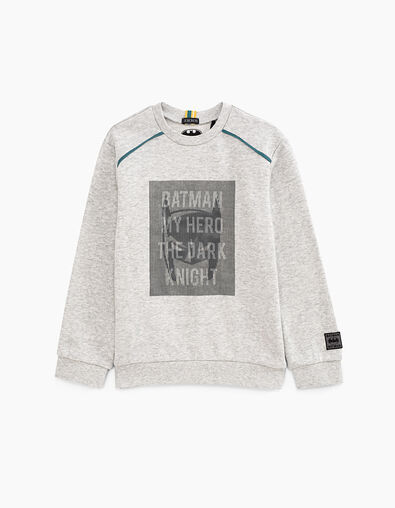 Sweat Batman gris print masque et flocage rayures garçon  - IKKS