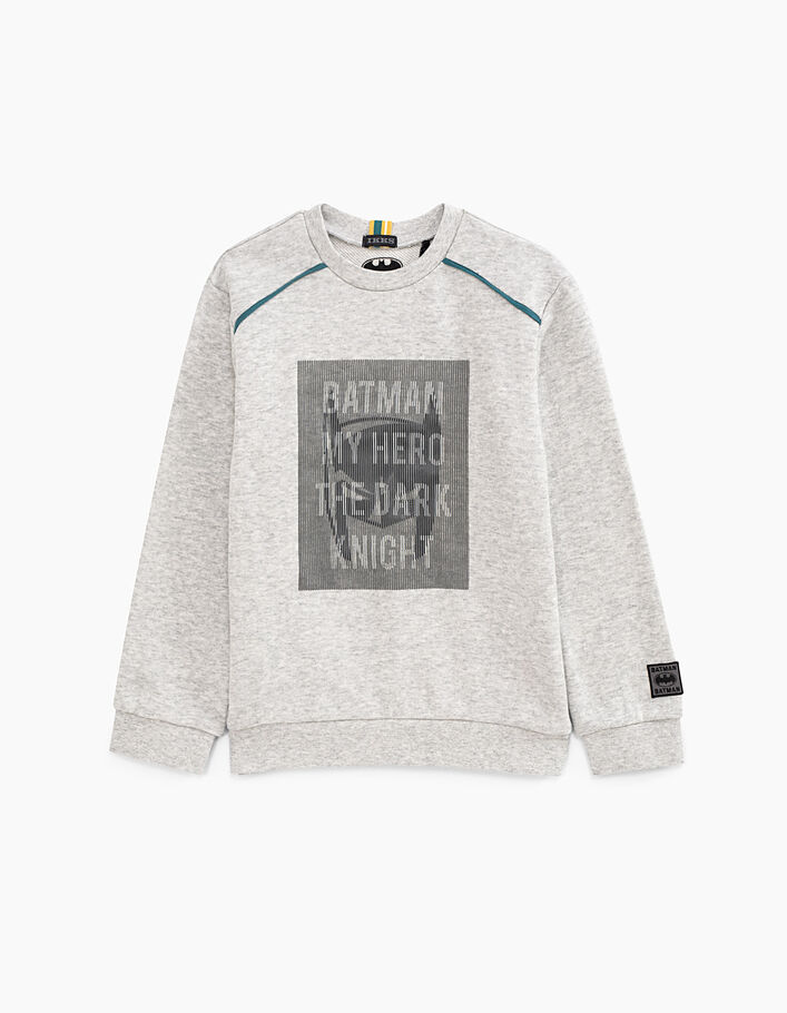 Grijze Batman sweater print masker, flocking strepen  - IKKS
