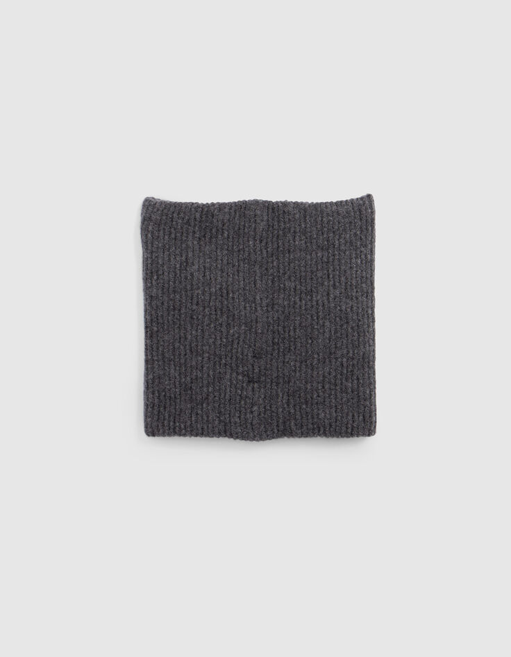 Snood de punto de canalé gris para niño-3