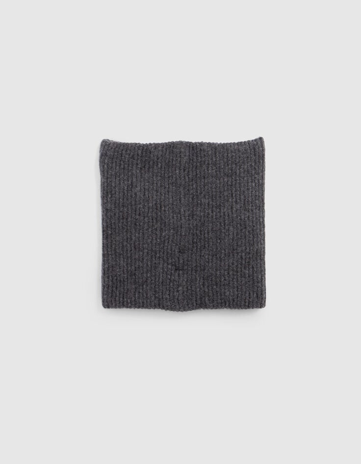 Grauer Rippenstrick-Snood für Jungen-3 Grauer Rippenstrick-Snood für Jungen-3