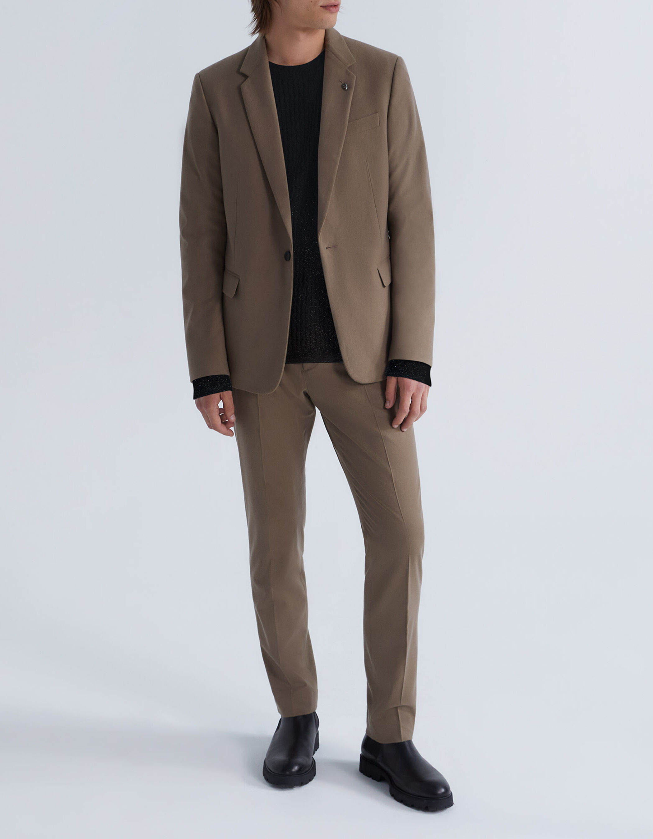 Men s cappuccino Manteco Pure Edition suit trousers
