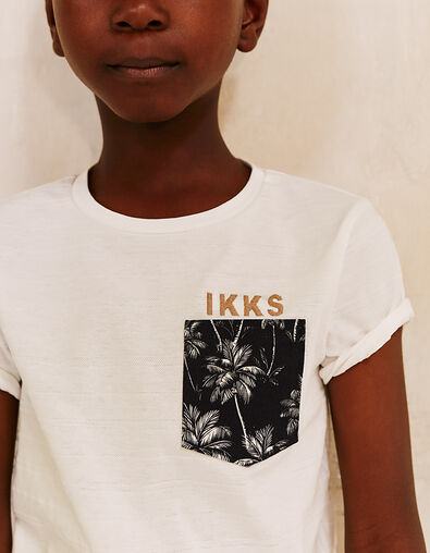 Boys' off-white printed pocket T-shirt  - IKKS