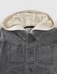 Chaqueta vaquera gris capucha extra&iacute;ble ni&ntilde;o-5