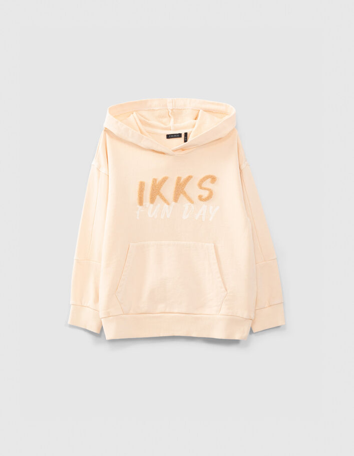 Peach sweater met bouclé letters jongens - IKKS