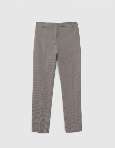 Women’s black houndstooth slim suit trousers