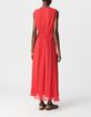 Vestido largo rojo con detalle plisado Talla Mujer-3