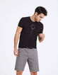 Camiseta negra dibujo palmera Hombre-6