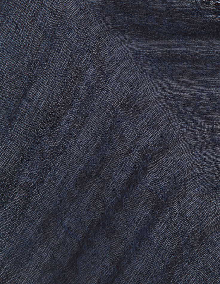Indigoblauer Herrenschal mit Barock-Jacquard-6