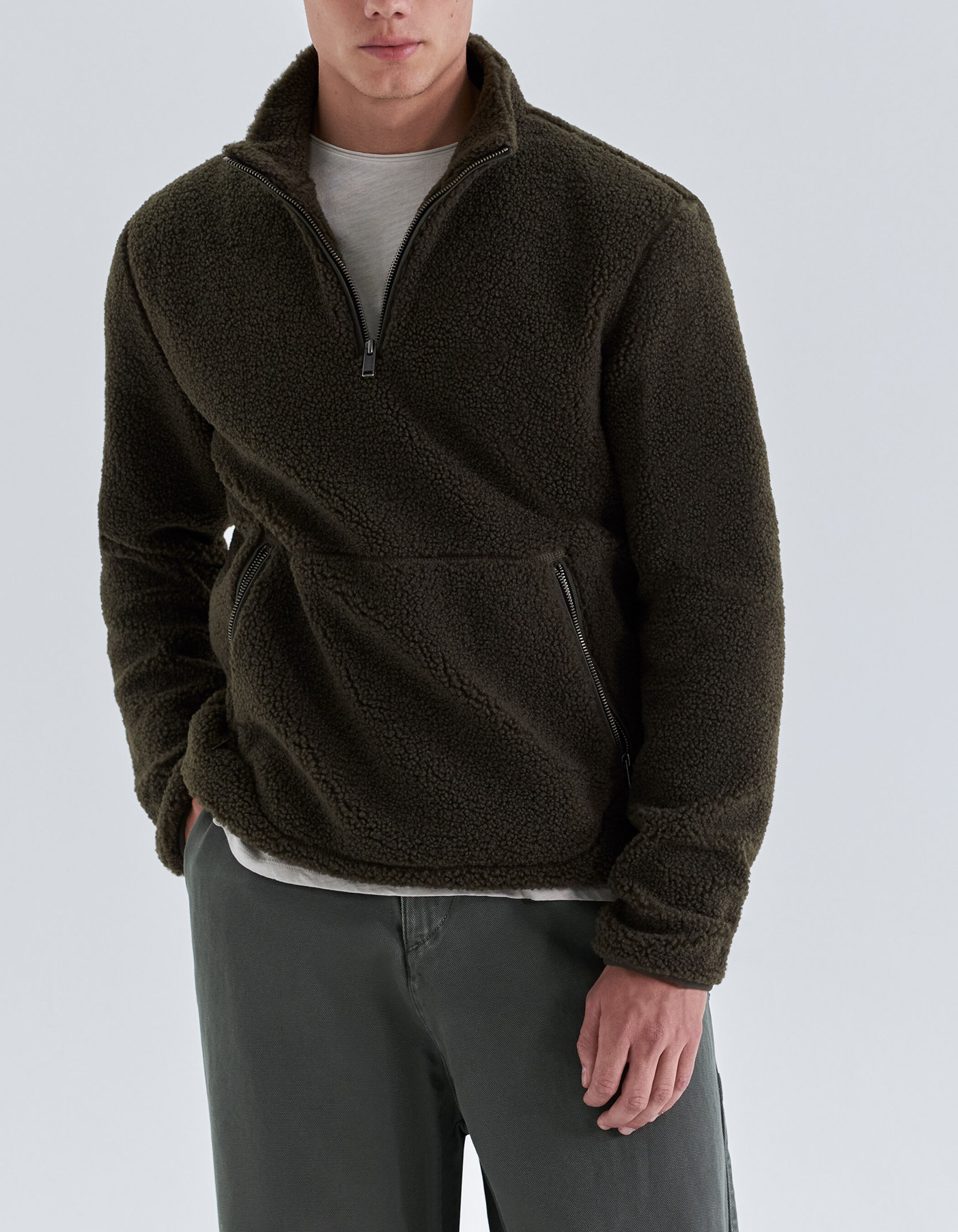 Mens sherpa sweatshirt clearance