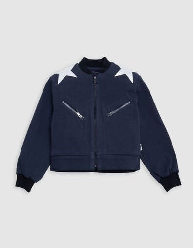 Chaqueta corta estampado estrellas azul marino niña - IKKS