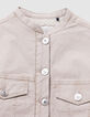 Beige Mädchenjacke aus gefüttertem Stoff-2
