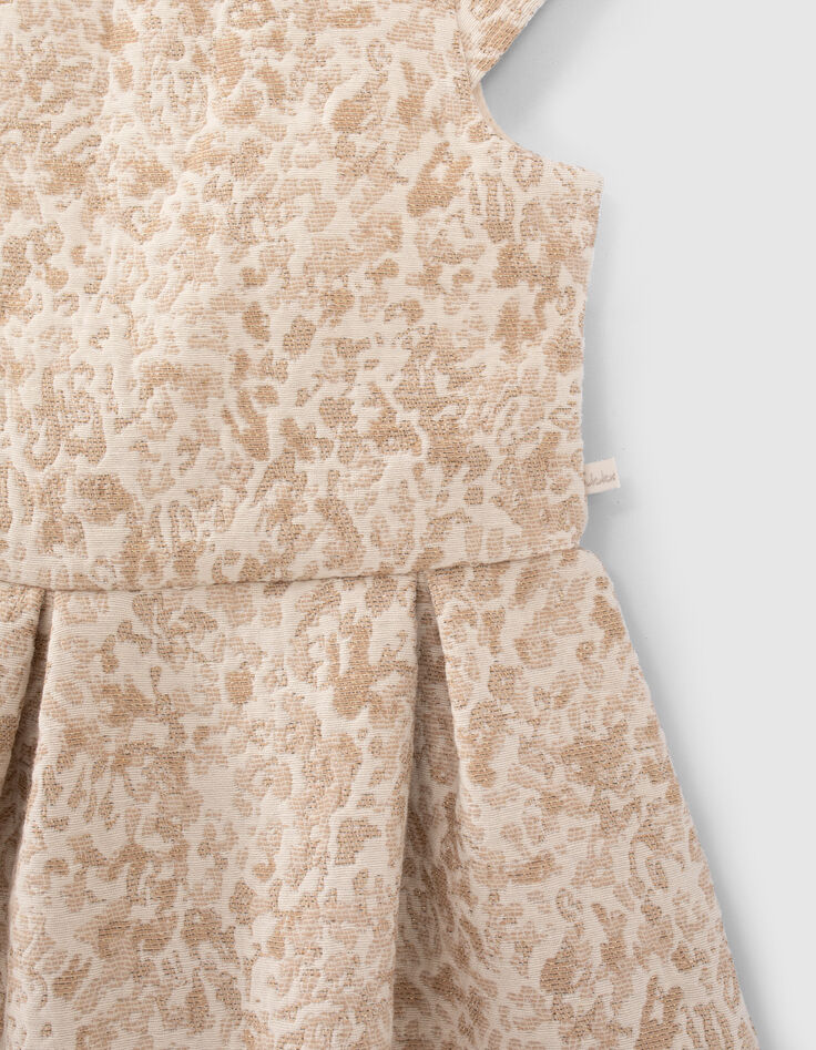 Goldfarbenes Mädchenjacquardkleid-2
