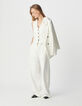 Gilet sans manches blanc maille Milano Femme-5