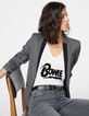 Camiseta pico blanco roto algodón modal visual Bowie mujer-1
