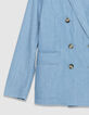 Blauw chambray colbert met dubbele borst Dames-4