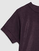 Tee-shirt manches courtes bordeaux paillet&eacute; Femme-7