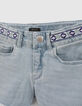 Shorts vaqueros azul delavado trenza bordada ni&ntilde;a-5