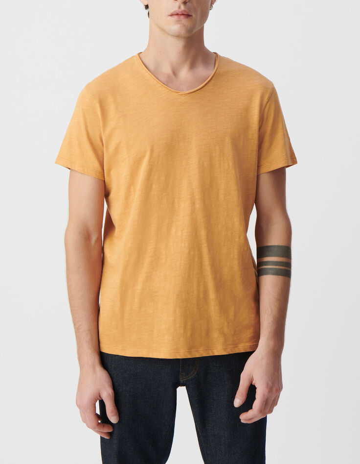 Men&rsquo;s turmeric organic cotton Essential V-neck T-shirt-2