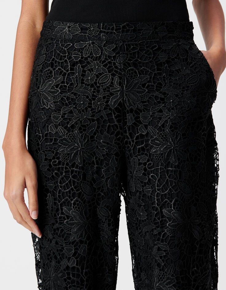 Pantalon noir tout dentelle Femme-4 Pantalon noir tout dentelle Femme-4