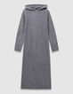 Vestido capucha gris punto acanalado niña-5