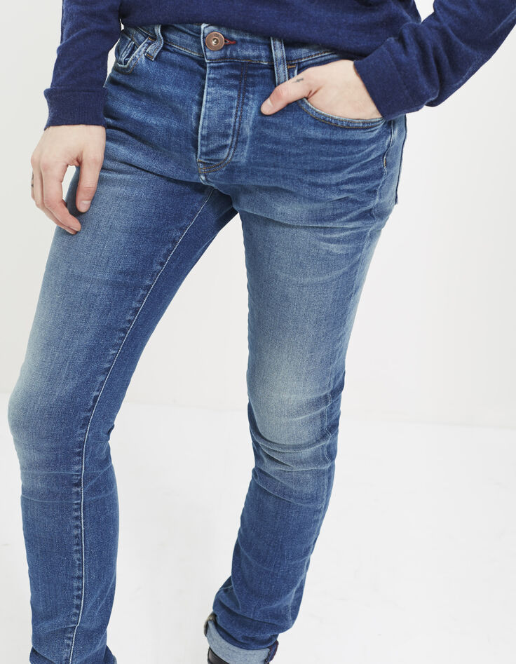 Men's slim-fit blue trousers-2