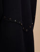 I.Code black knit coat with studs-4