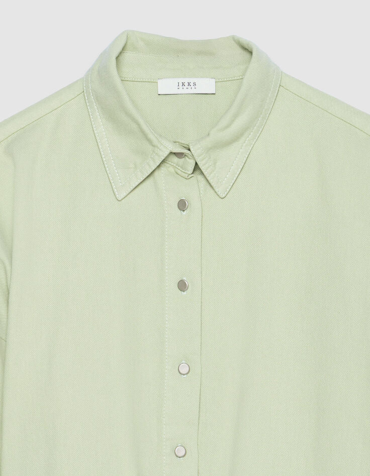 Combinaison en jean vert amande esprit battle Femme-6