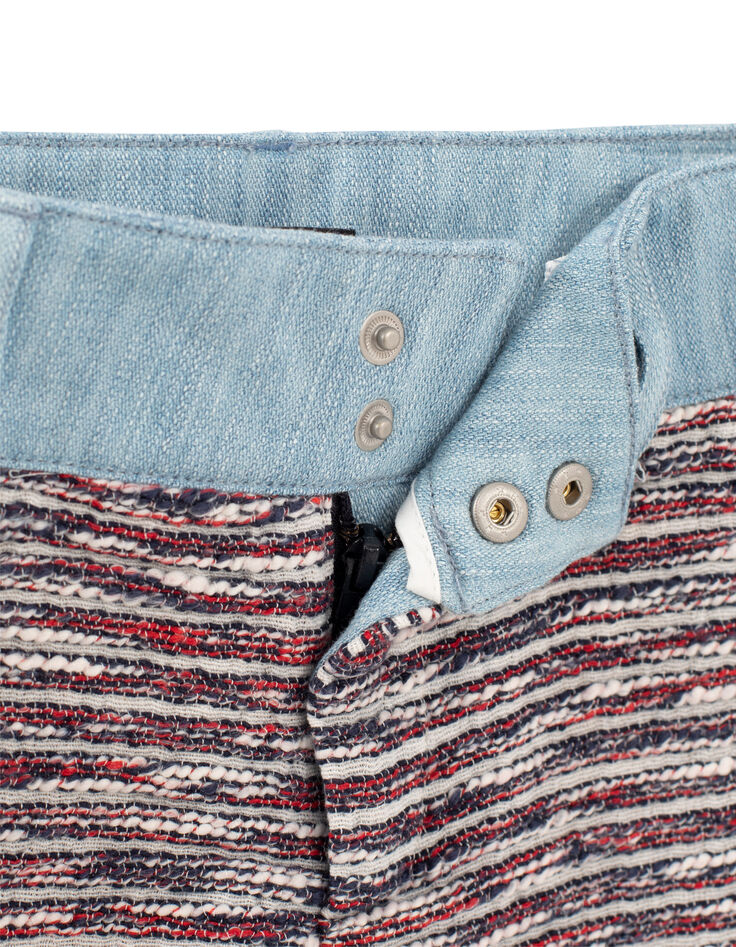 Shorts azul marino mini me lana tweed niña-5