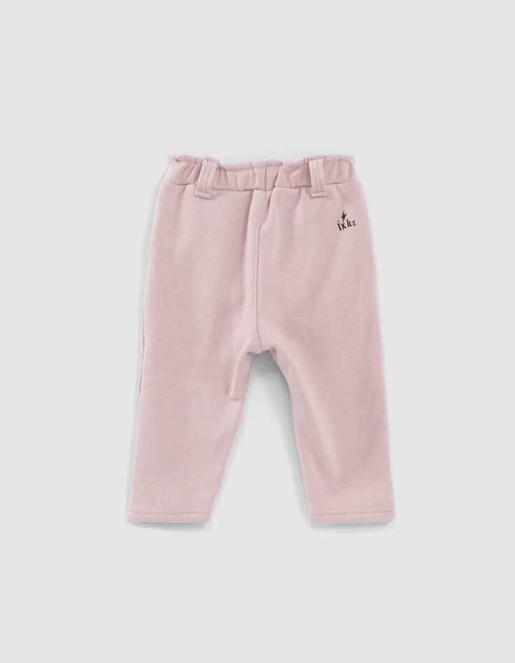 Jogging rose poudré à ceinture imprimée bébé fille-3