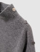 Girls’ grey knit and lamé mixed fabric dress-7