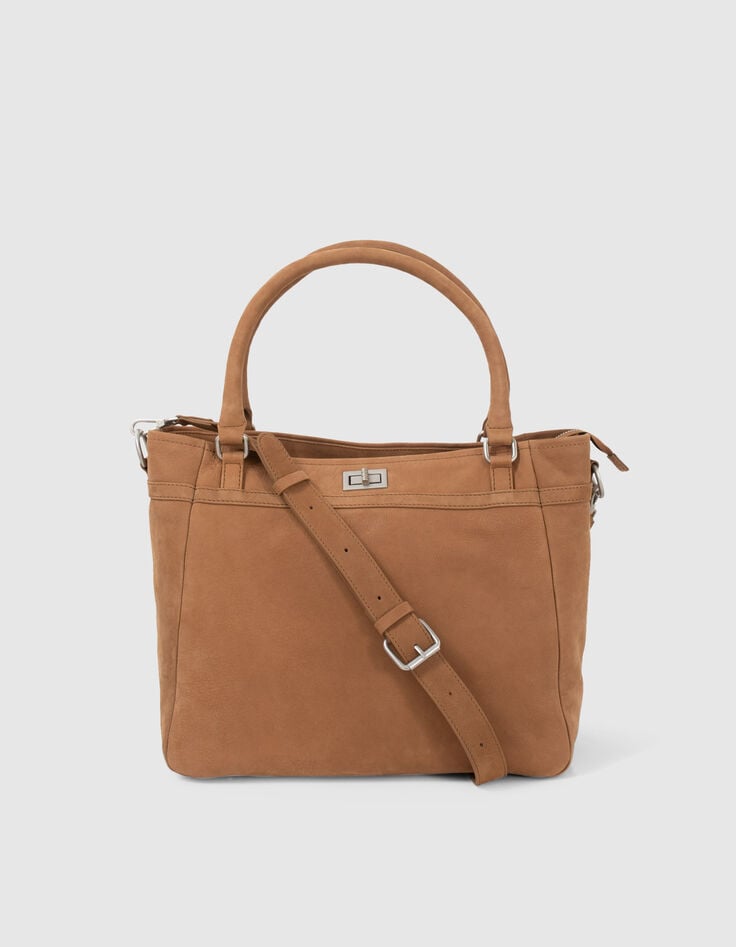 Roestbruine leren shopper The Artist Dames-1
