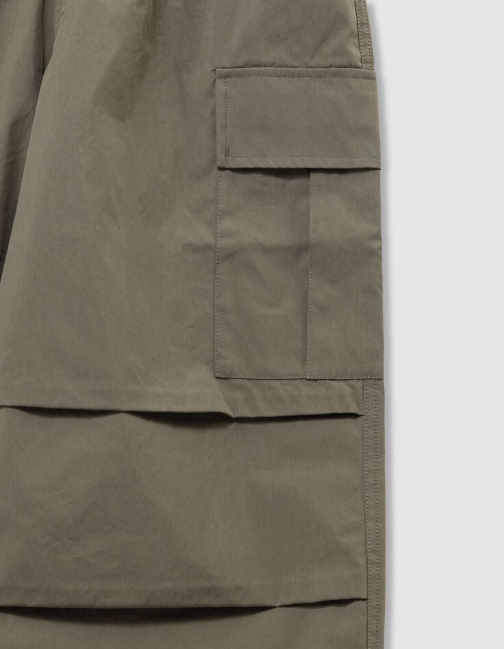 Boys’ khaki wide-leg cargo trousers-5 Boys’ khaki wide-leg cargo trousers-5