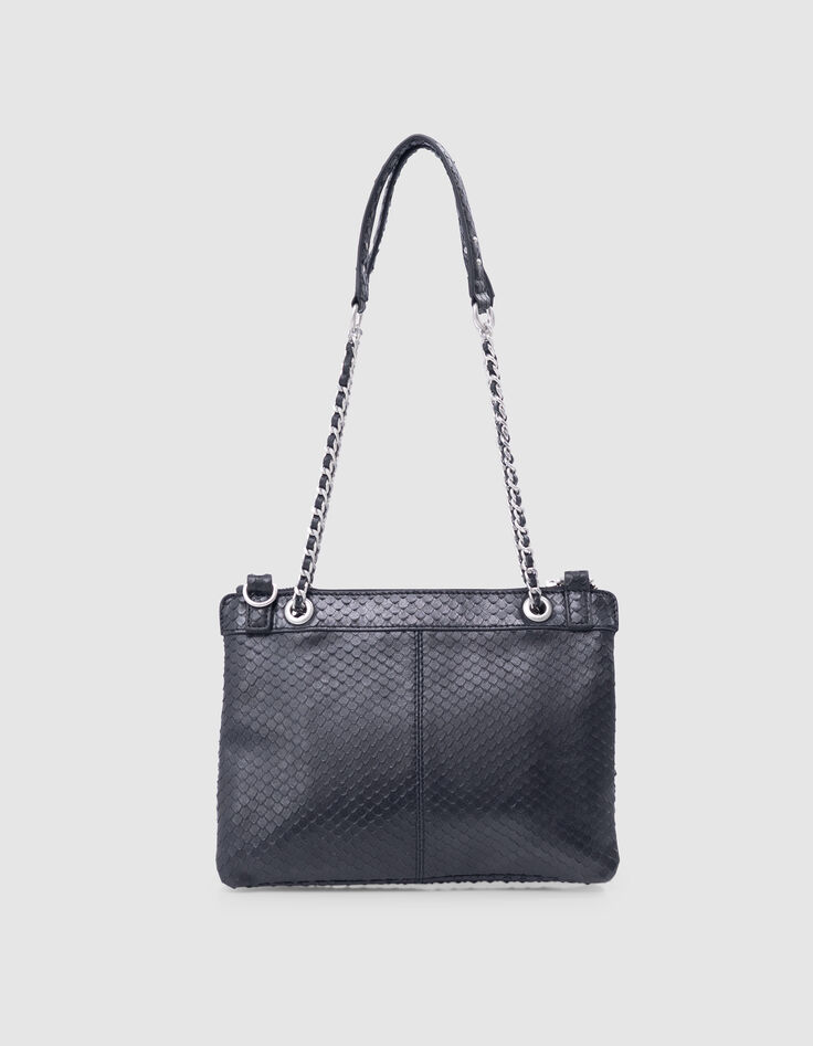 Woman's 1440 Reporter schwarz geprägte Leder Clutch Bag-3