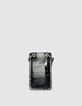 Pochette téléphone 111 noire cuir clouté Femme-3