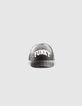 Casquette noire à carreaux message brodé fille-1