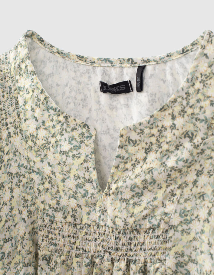 Ecru blouse bloemenprint Ecovero® meisjes  - IKKS