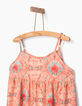 Girls’ coral tie and dye print long dress -3