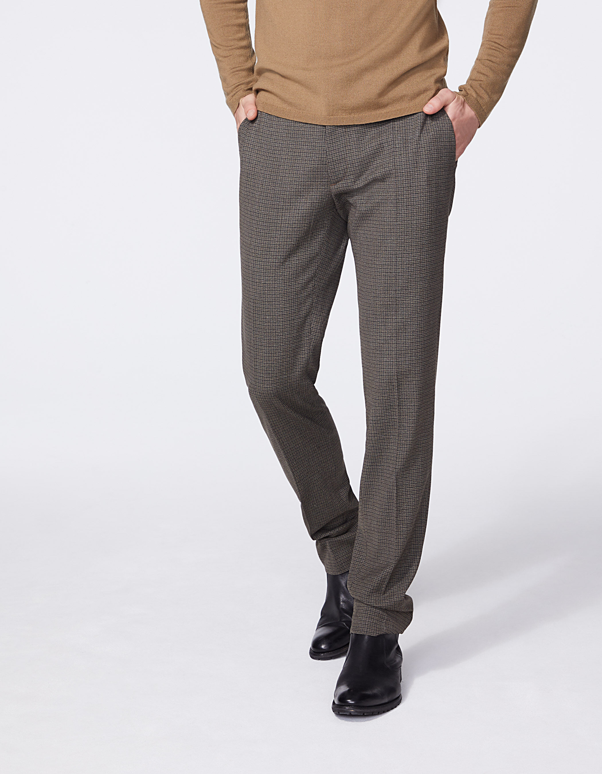 Pantalon de costume vison carreaux Homme