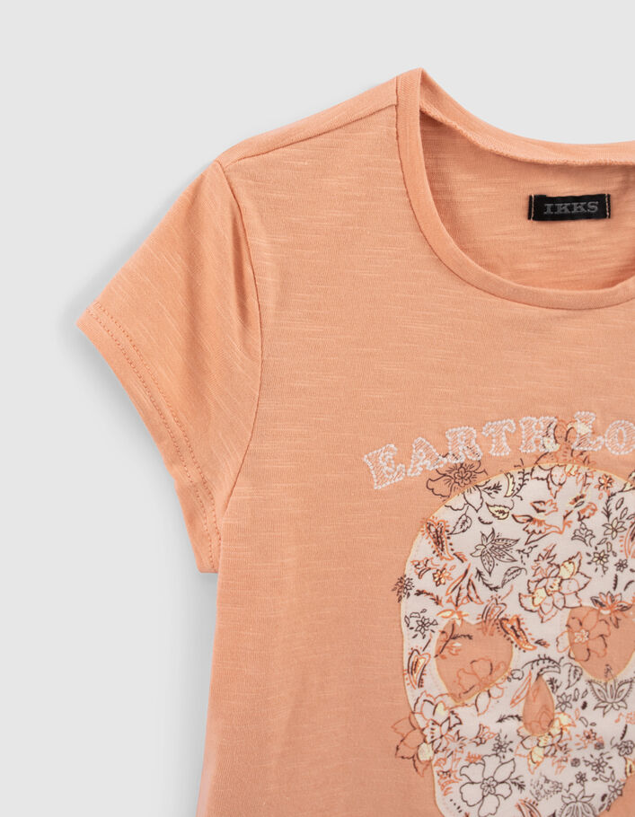 aprendiz avance cirujano Camiseta naranja algodón ecológico calavera floral niña