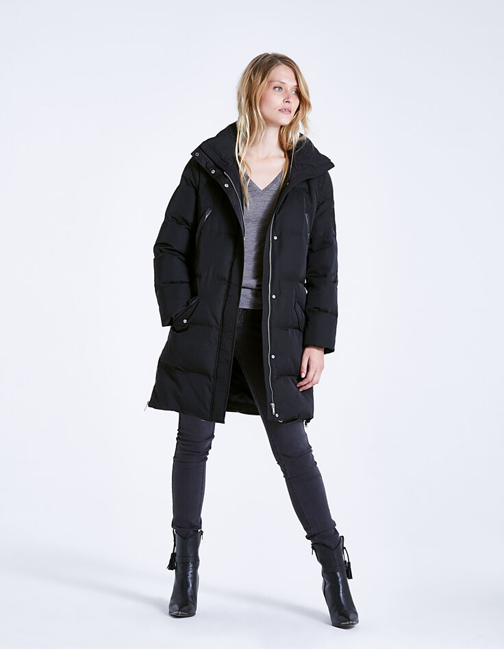 Schwarze Damensteppjacke-7
