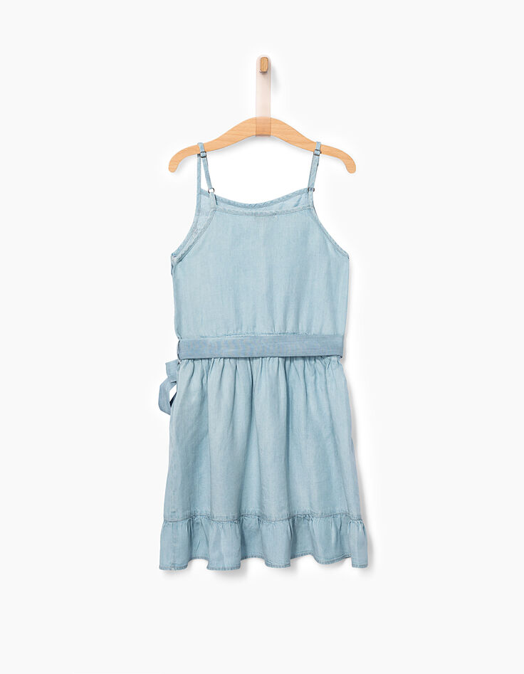 Robe fluide blue bleach en Tencel&copy; fille-3