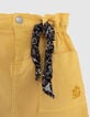 Girls' yellow denim skirt with rock jungle print scarf-6