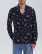 Chemise SLIM noire motif fleurs Homme-2