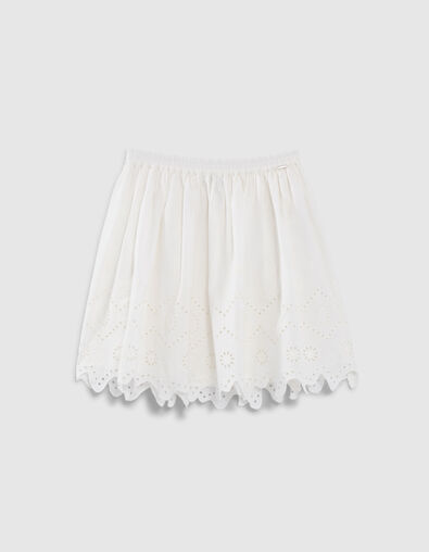 Gebroken witte rok broderie anglaise meisjes - IKKS