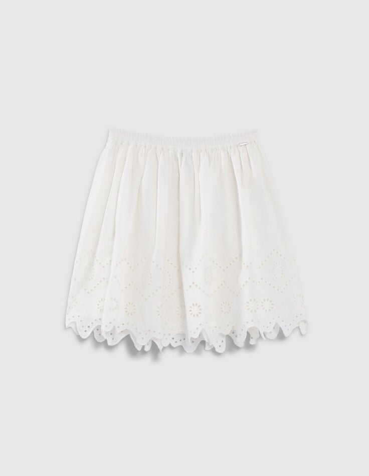 Gebroken witte rok broderie anglaise meisjes-1