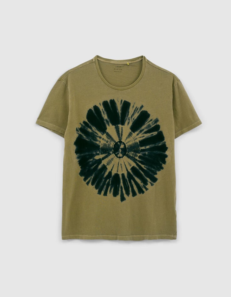 Hellkhaki Tie-Dye-Herren-T-Shirt-1